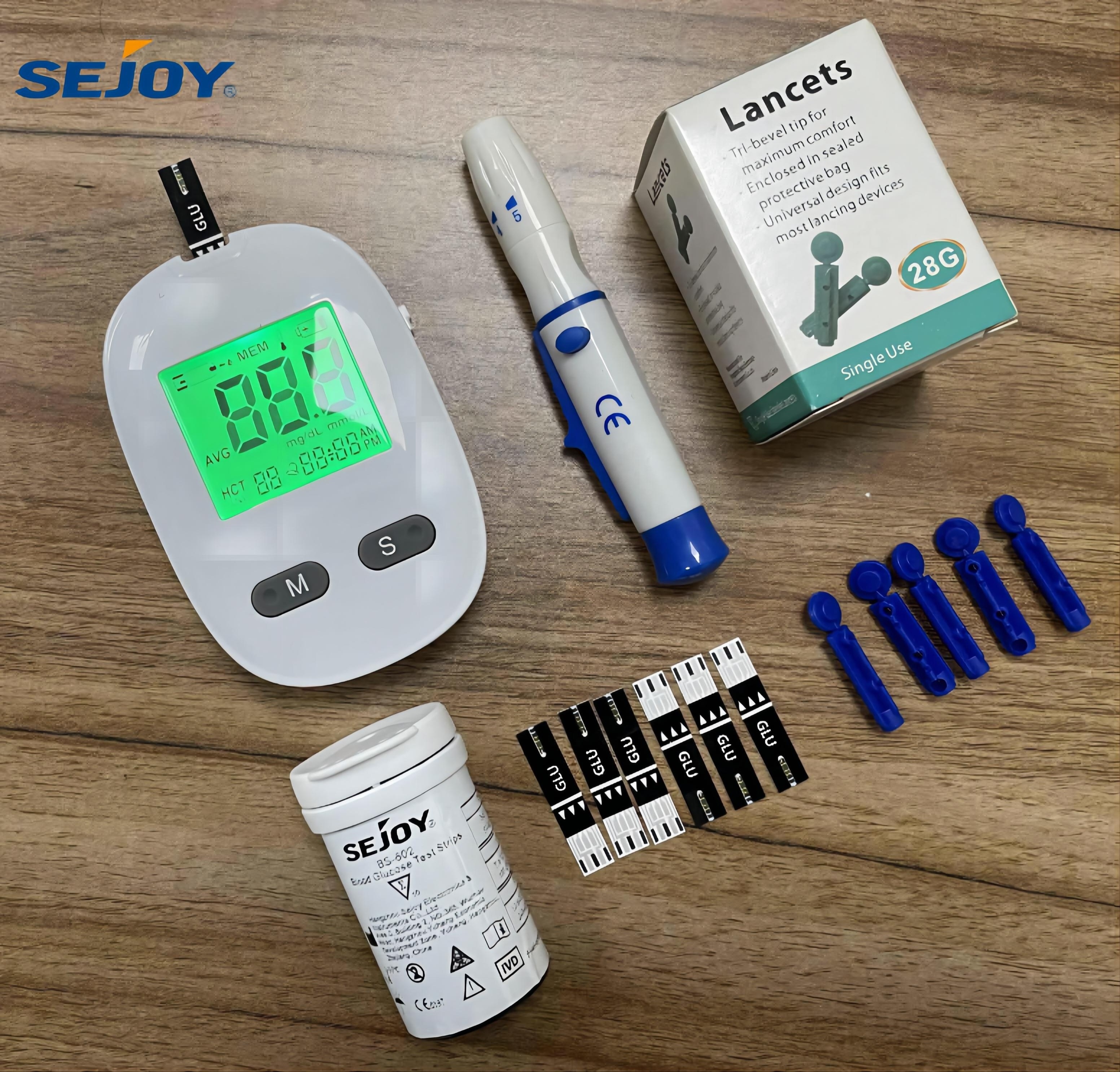 Sejoy OEM&ODM Glucometro Code Free Diabetes Testing Machine Glucometer Blood Glucose Meter