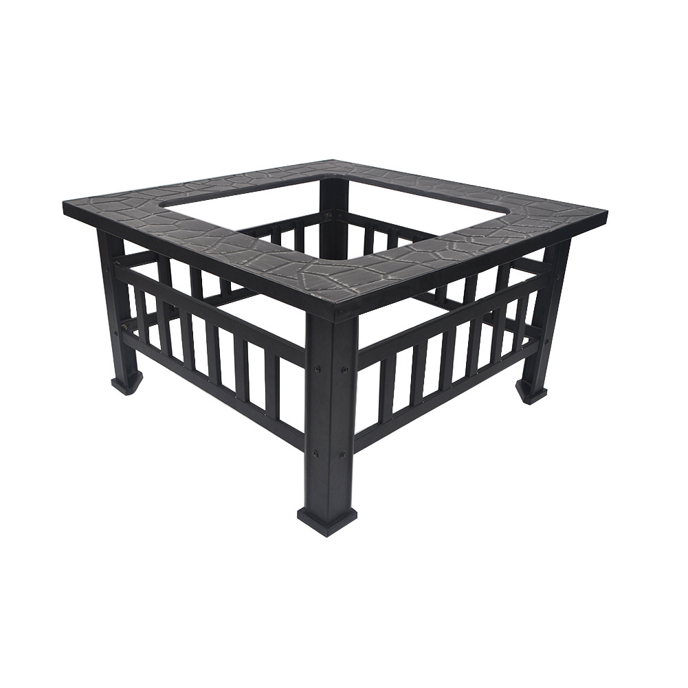 SEJR 32 Inch 3 in 1 Steel Large Wood Charcoal Burning Fire Pit Table Outdoor BBQ Grill