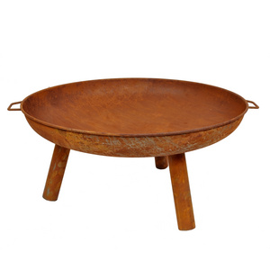 SEJR 24" 30" 36" Rust Oxidized Steel Wood Burning Camping Fire Pit Bowl Portable Campfire Pit