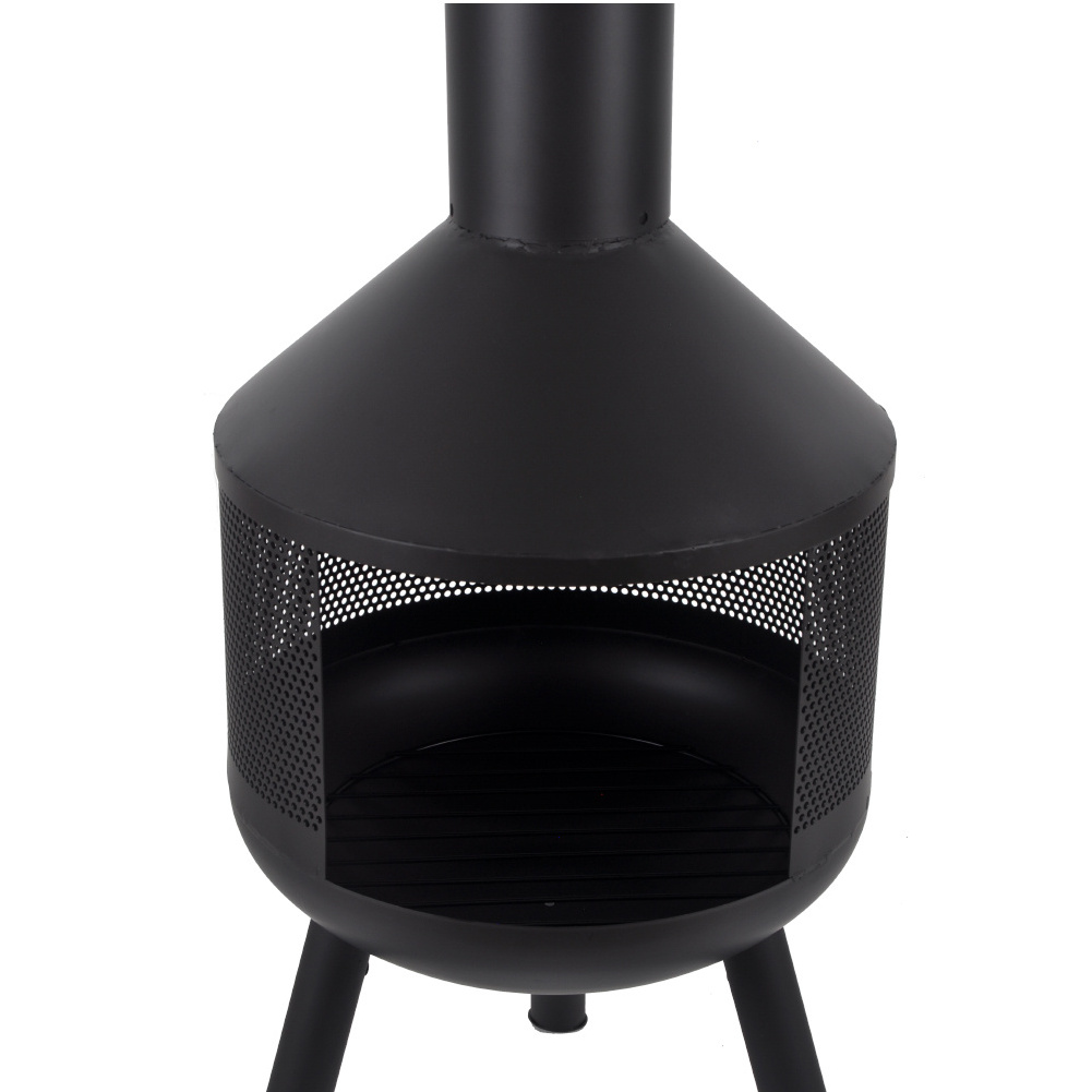 SEJR Wood Burning Fireplace Heavy Outdoor 3 Legs Steel Round Fire Pit With Chimney