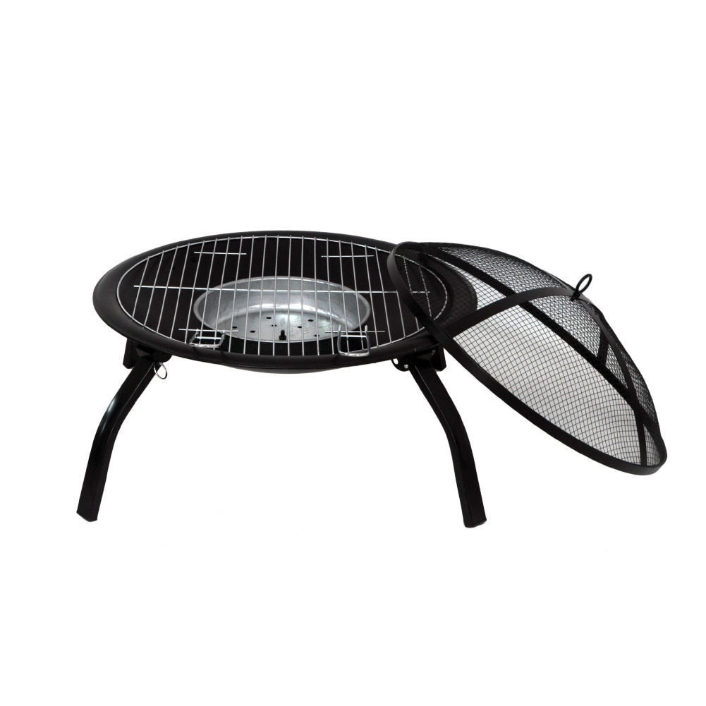 SEJR Steel Round BBQ Grill Portable Camping Heater Burner Fire Pit with Cooking Grid