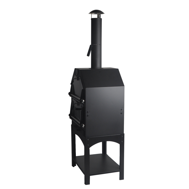 Mini Black Steel Home Used Charcoal Wood Fired Pizza Oven