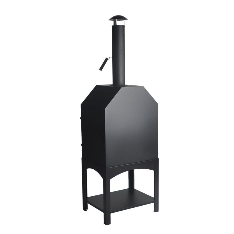 Mini Black Steel Home Used Charcoal Wood Fired Pizza Oven