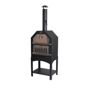 Mini Black Steel Home Used Charcoal Wood Fired Pizza Oven