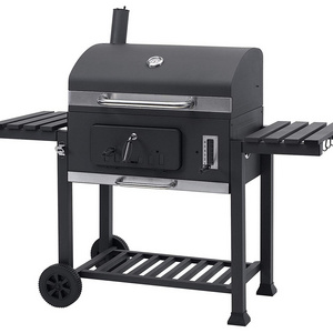 SEJR Charcoal BBQ Grill Trolley Smoker Barbecue Grill with Side Table S/M/XL