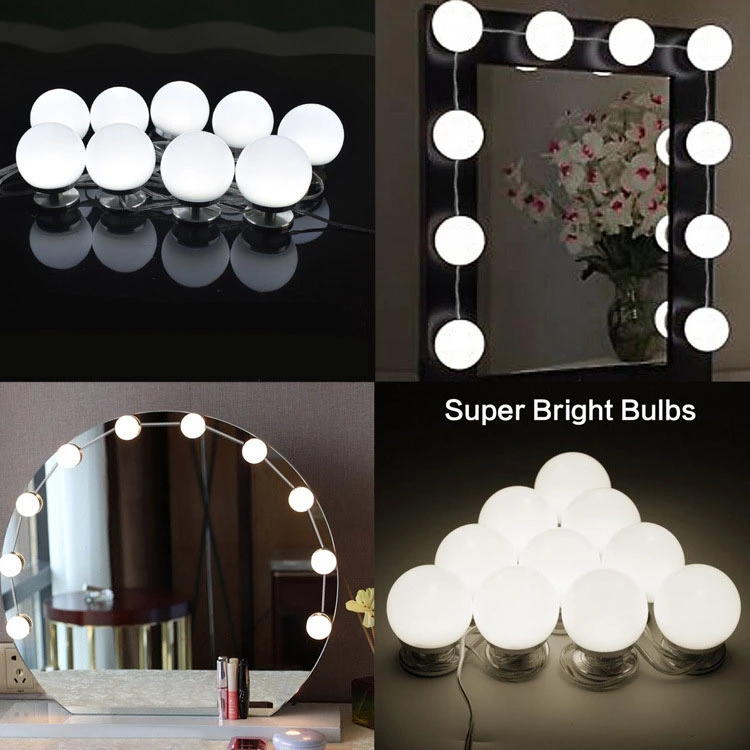 USB wire control Vanity Cosmetic makeup LED mirror light bulb 10 pcs hollywood mirror with light bulbs