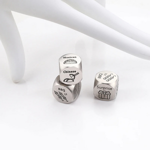 Stainless Steel Durable Unique Design Roll the Dice Date Night Food Decision Metal Dice For Boyfriend