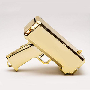 Factory supplier toy guns customized Metallic Gold money gun chrome money spray gun Cash Cannon with logo