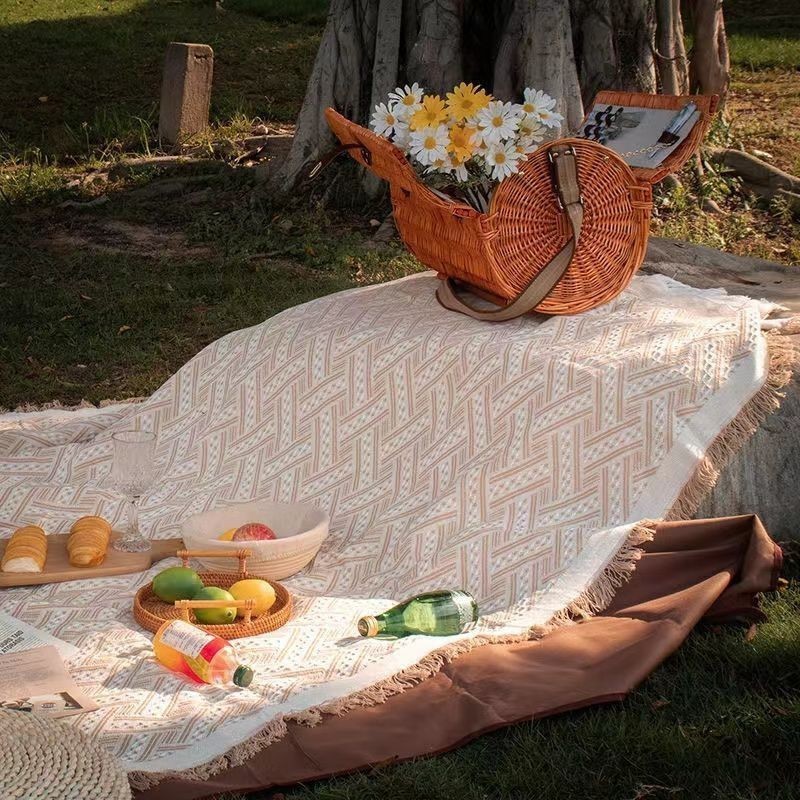 Camping picnic mat ins picnic cloth moisture-proof thickened tent mat beach blanket French outdoor supplies