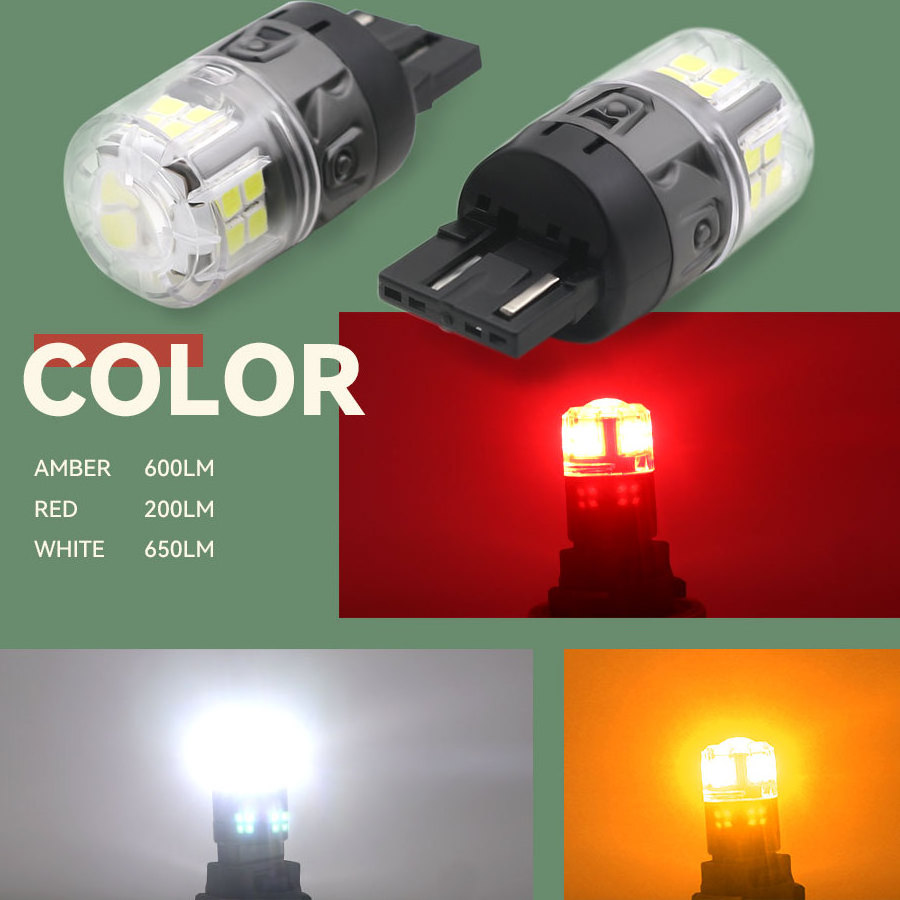 SEKO turn signals led light DRL 6W 650LM super bright 7440 W21W T20 7443  error free car led bulbs