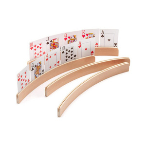 Wood Playing Card Tray Racks for Bridge Canasta UNO Card Playing