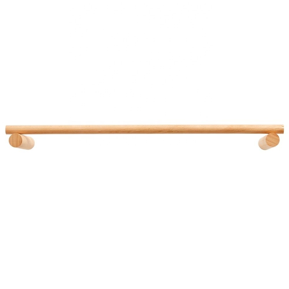 Wall Mounted Towel Bar Pot Pan Lid Holder Rack Wood Towel Rack