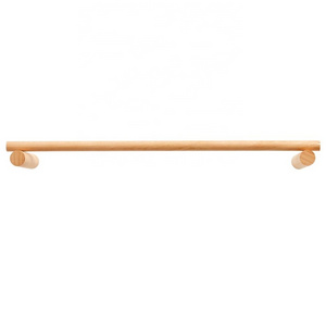 Wall Mounted Towel Bar Pot Pan Lid Holder Rack Wood Towel Rack