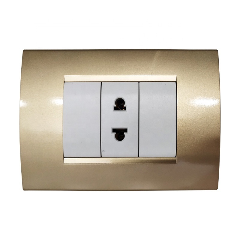 Electrical Switch Sockets Pakistan Max Gold White Customized Color Feature Safety Material Wall Socket Panel