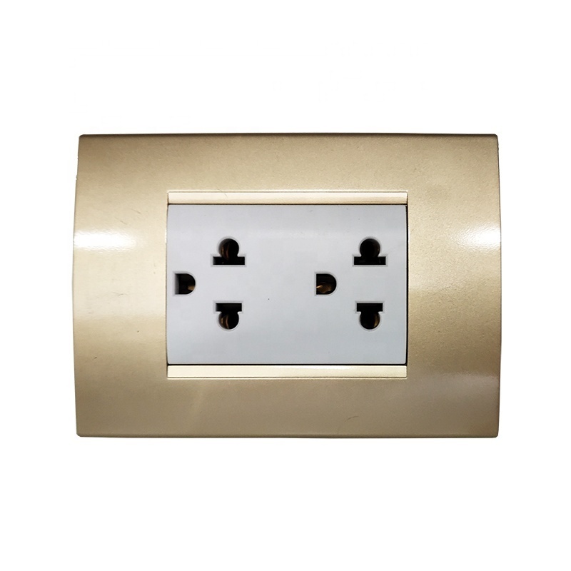 Electrical Switch Sockets Pakistan Max Gold White Customized Color Feature Safety Material Wall Socket Panel