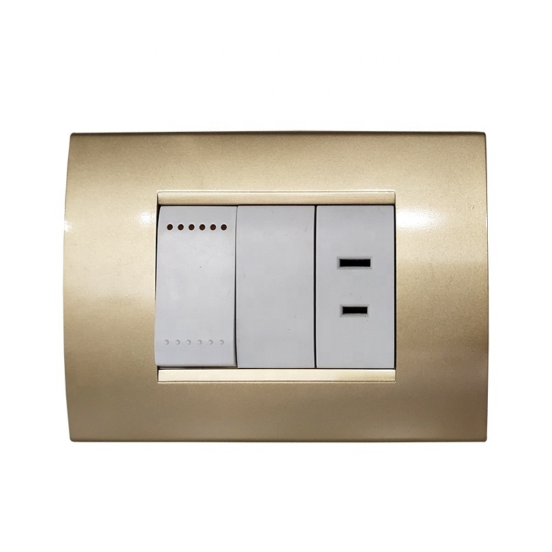 Electrical Switch Sockets Pakistan Max Gold White Customized Color Feature Safety Material Wall Socket Panel