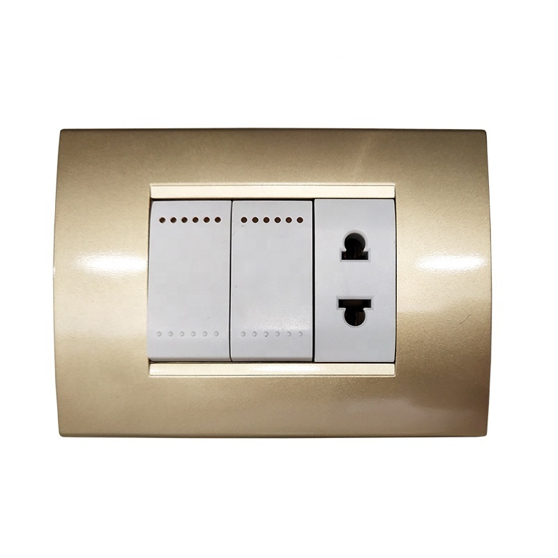 Electrical Switch Sockets Pakistan Max Gold White Customized Color Feature Safety Material Wall Socket Panel