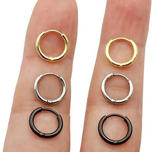 Stainless Steel Round Hoop Ear Cuff Clip On Stud Drop Heart Earrings 8mm 10mm 12mm 14mm 16mm 20mm 25mm 30mm For Women