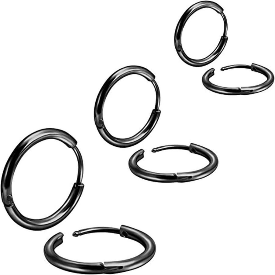 Stainless Steel Round Hoop Ear Cuff Clip On Stud Drop Heart Earrings 8mm 10mm 12mm 14mm 16mm 20mm 25mm 30mm For Women