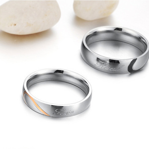 Hot Sales Valentine's Day Gift Couples Infinity Love Puzzle Stainless Steel Ring For Couple Girl Friend