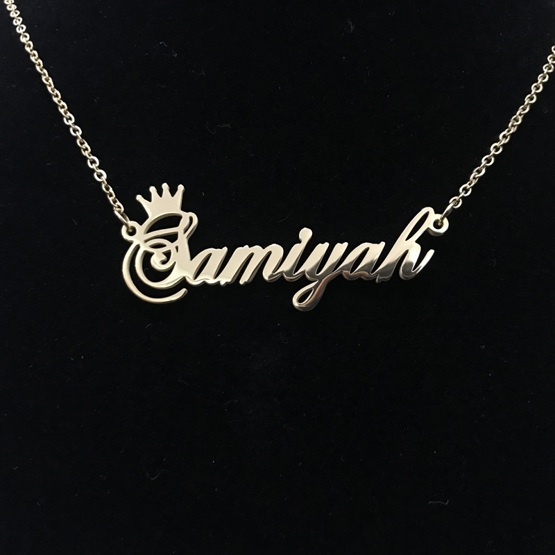 Dropshipping 2019 Fashion Stainless Steel Jewelry Custom Pendant Name Necklace