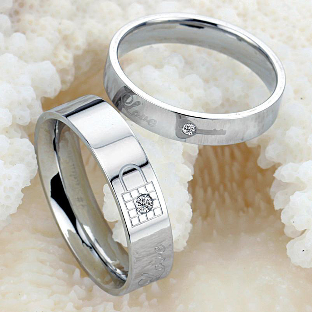 New Products 2024 Christmas Gift Couple Lock Ring Engagement Zircon Diamond Engagement Ring