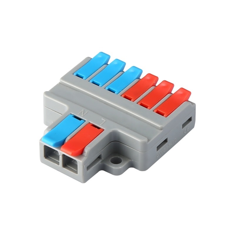 2 in  4 out  Compact Wire Wiring Connector 6 pole replace Wire Connector Conductor Terminal Block  M3 screw hole fixed