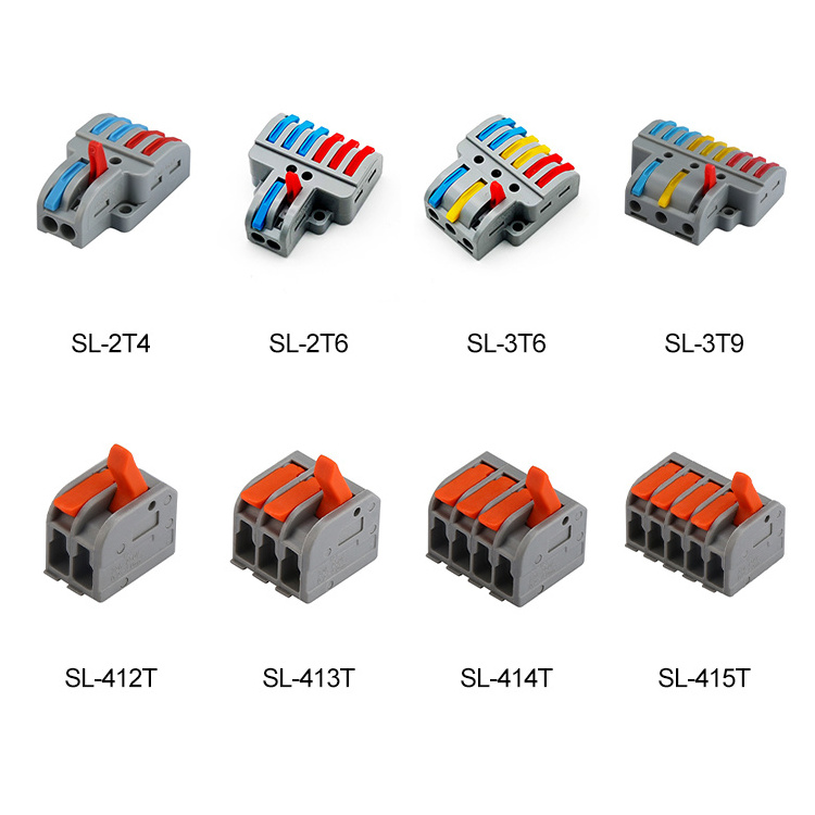 Solderless Cable Push Connector Teiminal Blocks Quick Connecting Compact 222 Wire Lever Nut Splice  connector Lighting fixture