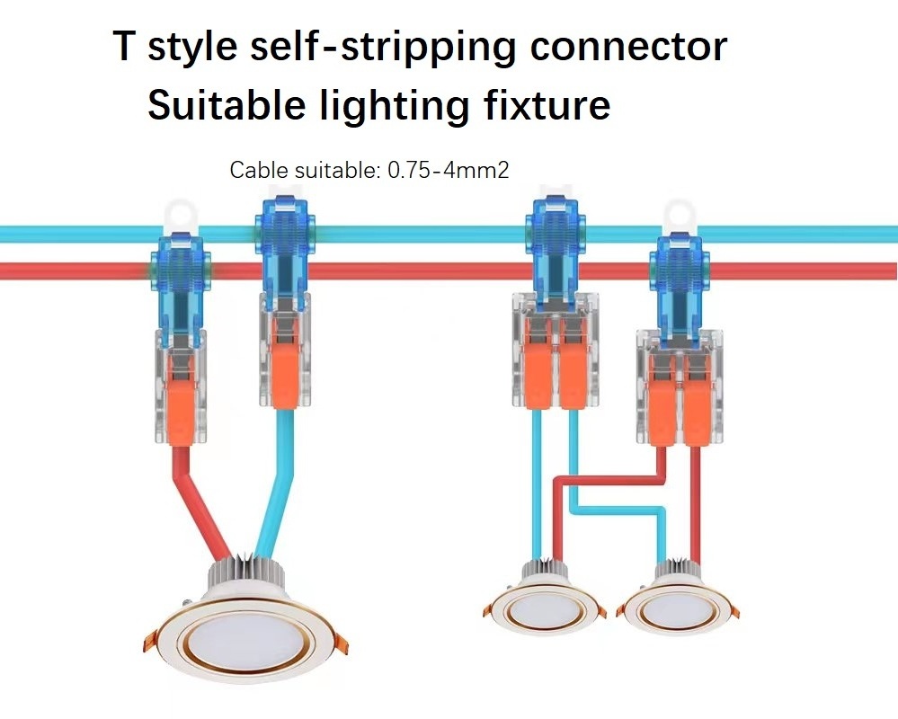 Terminales Electrico Tri Clamp T-Shape Wire Nuts Electrical Connector Wire Connector Clip T-Connector Faster Connector