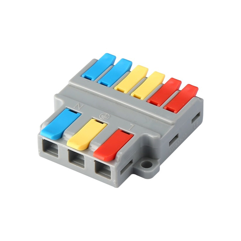 2 in  4 out  Compact Wire Wiring Connector 6 pole replace Wire Connector Conductor Terminal Block  M3 screw hole fixed