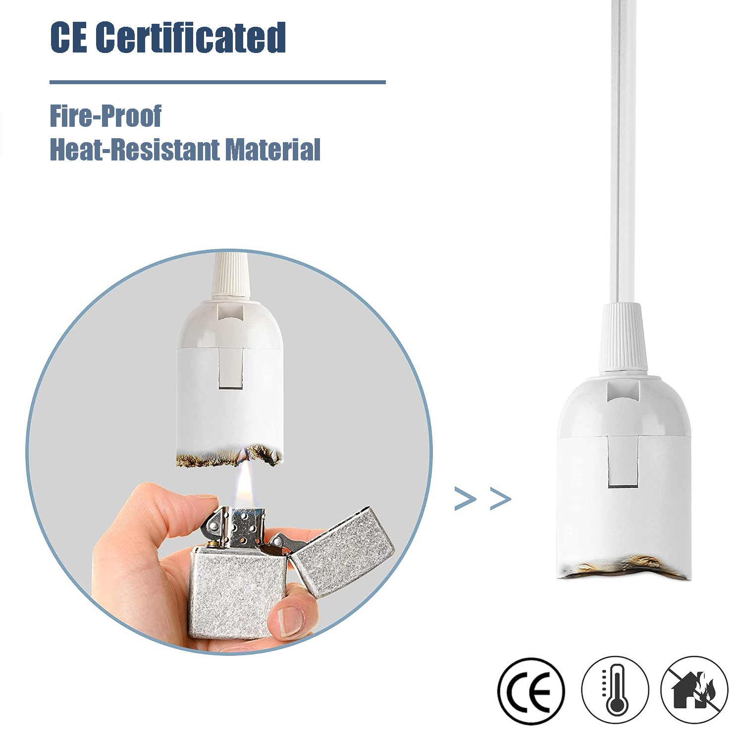 EU AC 250V Extension Hanging Lamp Cord Cable E27 Pendant Light Lamp Socket On-Off Button Switch Ceiling Lights Fixture