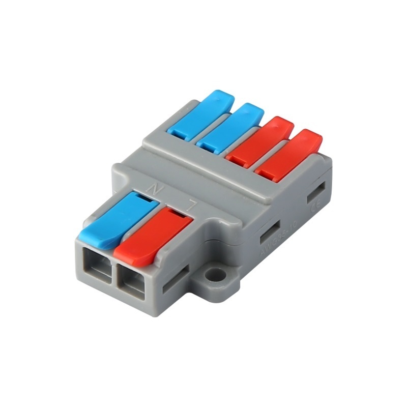 2 in  4 out  Compact Wire Wiring Connector 6 pole replace Wire Connector Conductor Terminal Block  M3 screw hole fixed