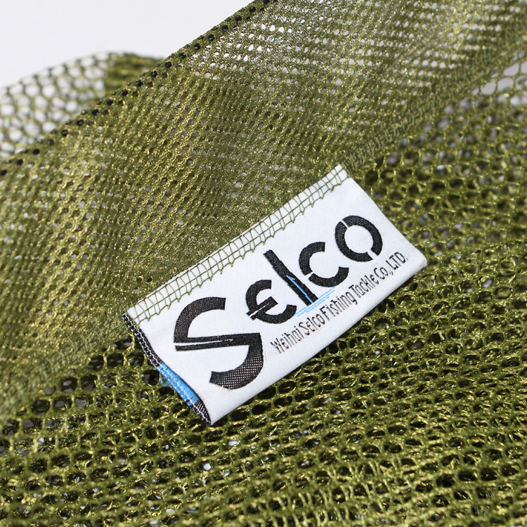 Selco China Green 100cm Depth Triangular Carp Fishing Landing Net 127*127cm Polyester Fiber Mesh Technique Carp Landing Net