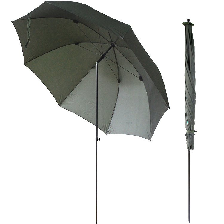 Selco New OEM waterproof 190T PA coating 2.5M Adjustable Height Carp Fishing Shelter Brolly Umbrella