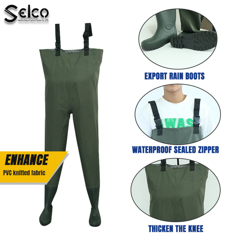 Selco custom made neoprene wader waterproof wind up wired wading boots over knee hip waders respirable Fishing Waders Pants