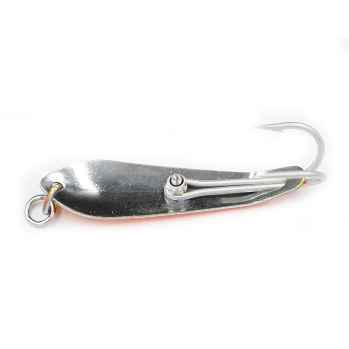 Colorful Artifical stainless steel sea metal lure big fishing spoon, double hooks