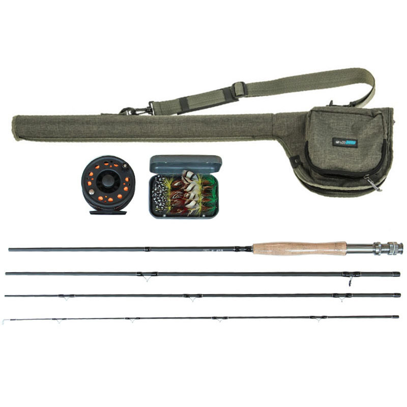 Selco Fishing Rods And Reel Combo Fly Fishing Rod Combo Super Light Portable Carbon Fiber Fishing Rod Set