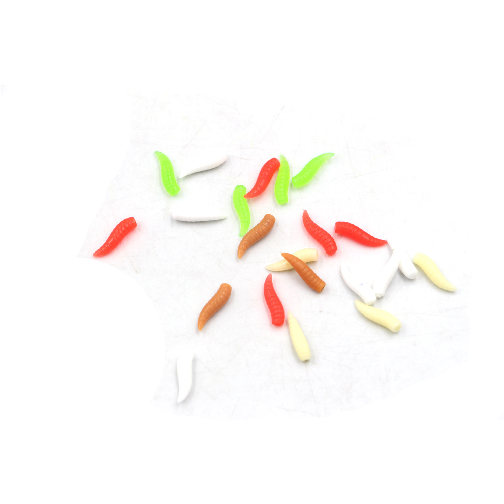 wholesales 100pcs/bag  bread worms bait carp fishing accessories solid color soft lure maggots