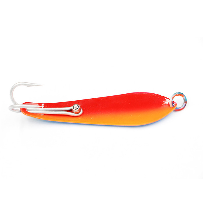 Colorful Artifical stainless steel sea metal lure big fishing spoon, double hooks