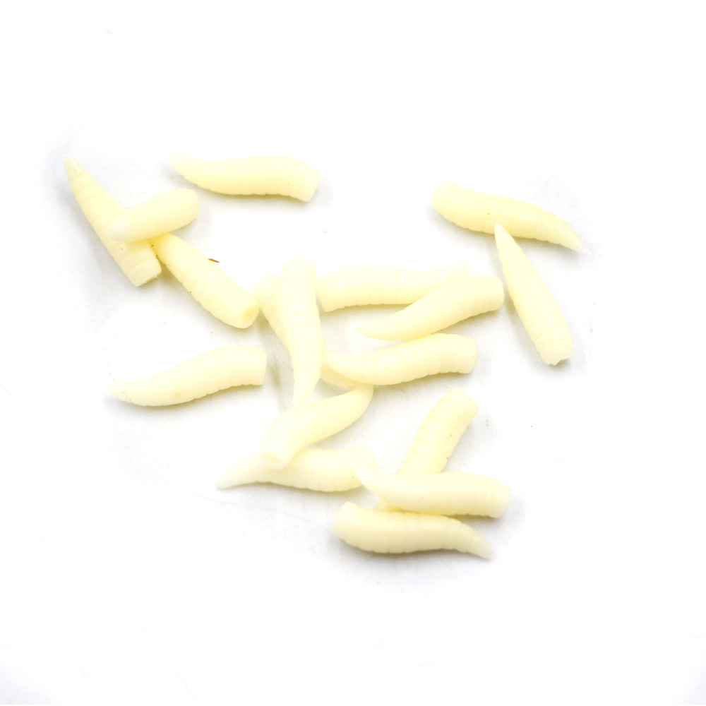 wholesales 100pcs/bag  bread worms bait carp fishing accessories solid color soft lure maggots