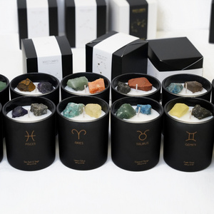 Wholesale Luxury Home Decorative Glass Constellation Gift Set Scented Zodiac Crystal Candle