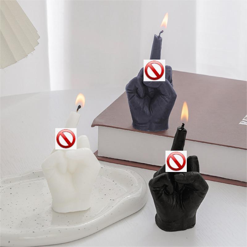 Novelty Wholesale Customize Handmade Middle Finger Hand Shaped Home Decoration Scented Candle