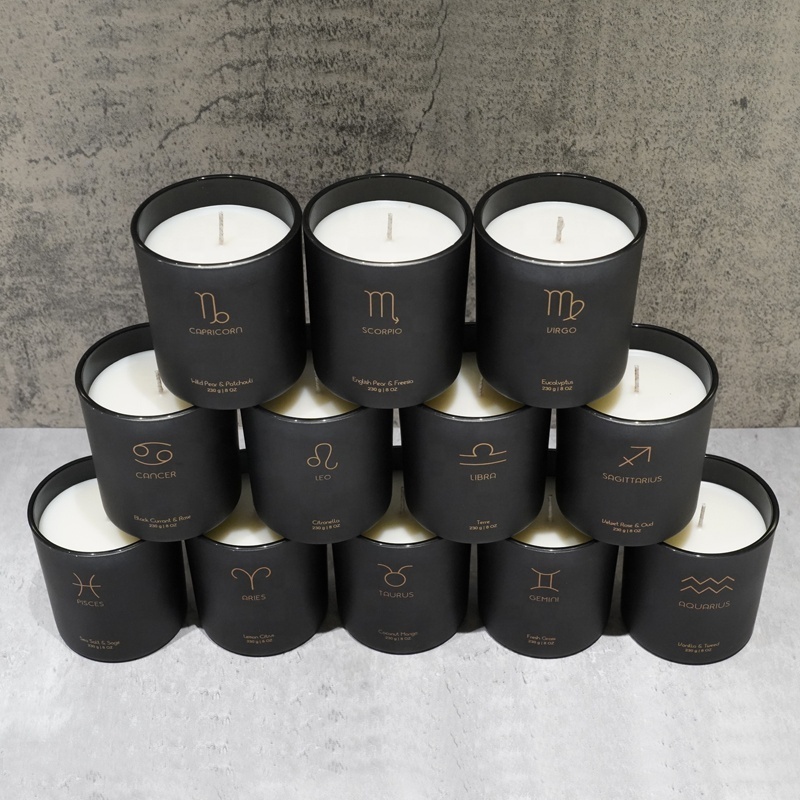 Custom Luxury Horoscope Design Private Label Home Decor Aromatherapy Soy Wax Glass Jar Scented Candle