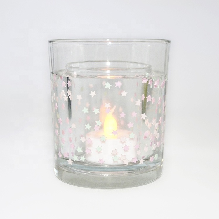 Custom Home Decoration Dried Botany Jelly Wax Scented Glass Candles With LED Light For Wholesale