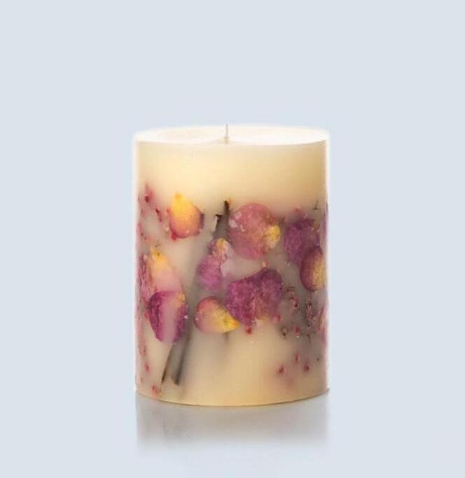 Wholesale Handmade Home Decorative Luxury Dried Flower Scented Pillar Candle