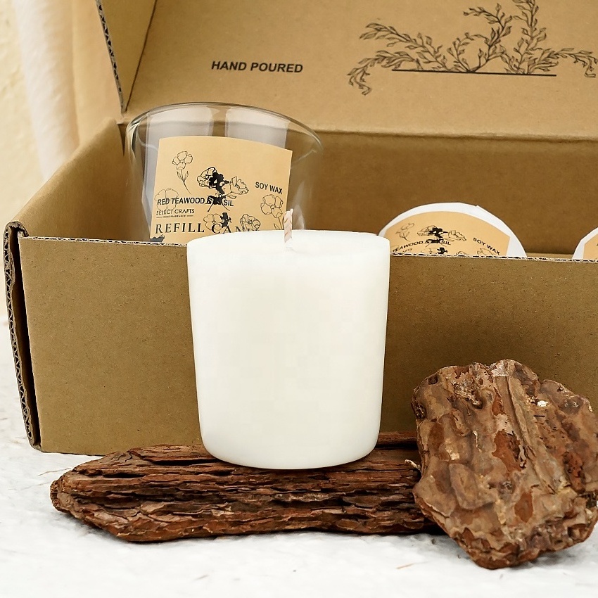 New Trendy Eco-Friendly Custom Design Personalized Home Aroma Refill Candle Scented Soy Wax Gift Set Wholesale