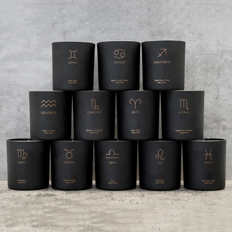 Custom Luxury Horoscope Design Private Label Home Decor Aromatherapy Soy Wax Glass Jar Scented Candle