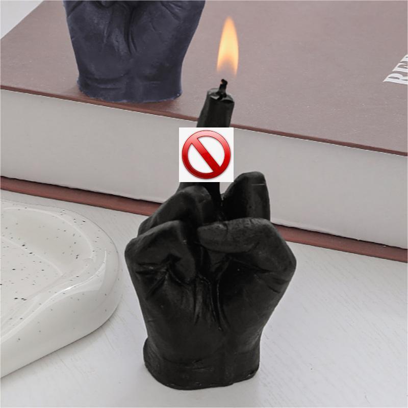 Novelty Wholesale Customize Handmade Middle Finger Hand Shaped Home Decoration Scented Candle