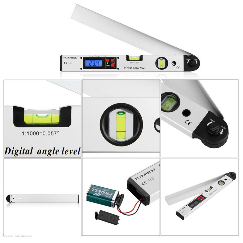 Aluminum Digital Level Angle finding range 0-230 Electronic Goniometer degrees Level angel Ruler Digital Protractor