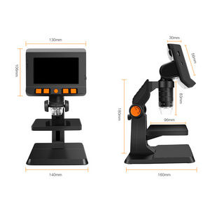 4.3  IPS display soldering  1000X 2 megapixels LCD digital electronic microscope with 8 LED holder stand